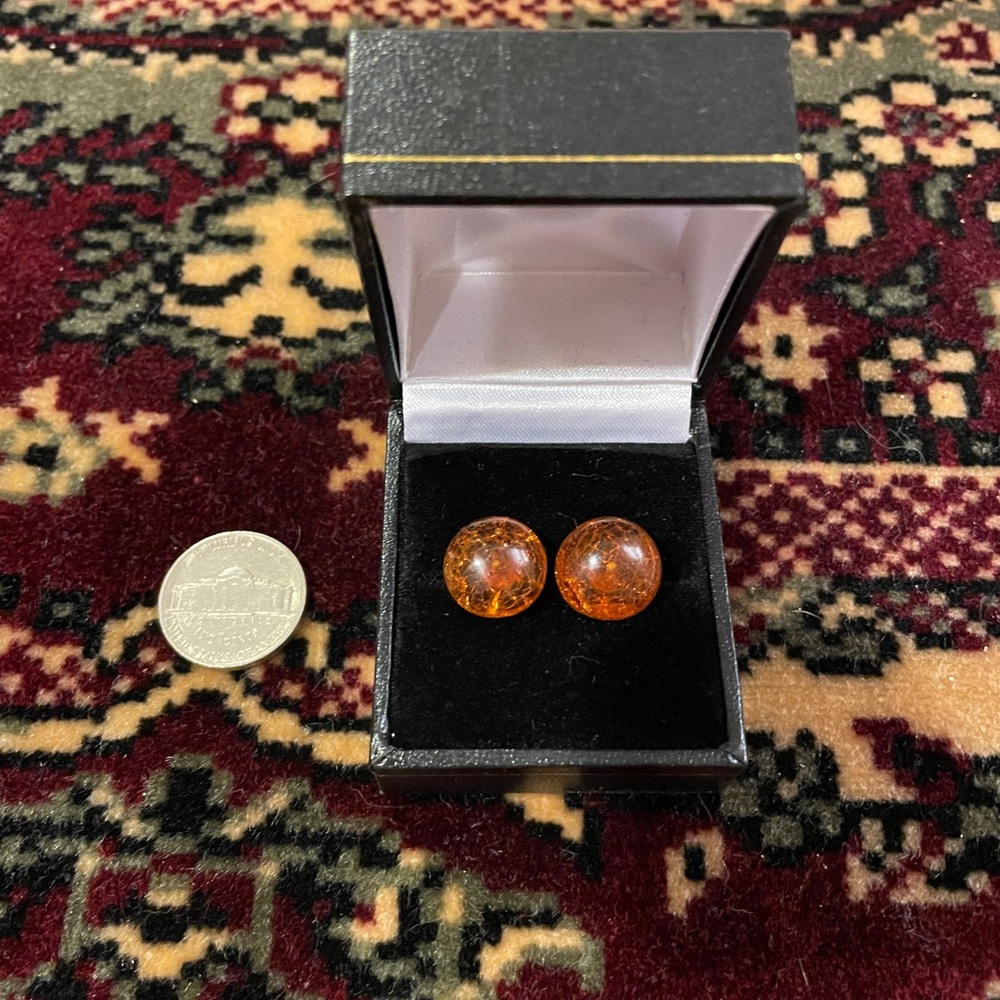 Baltic Amber Dot Earrings